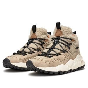 Free People Flower Mountain Everest Shearling Sneakers  Morican Beige NWT
